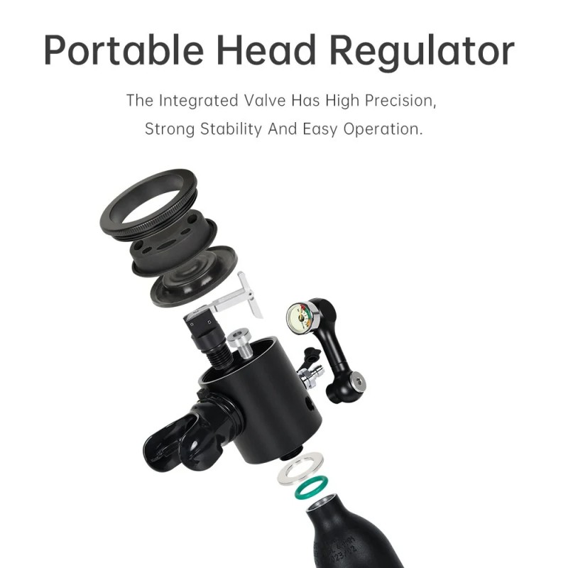 DIDEEP kaksi 0,5 litran kannettavaa sukellushengityslaitetta pumpulla sovittimella säilytyspussilla