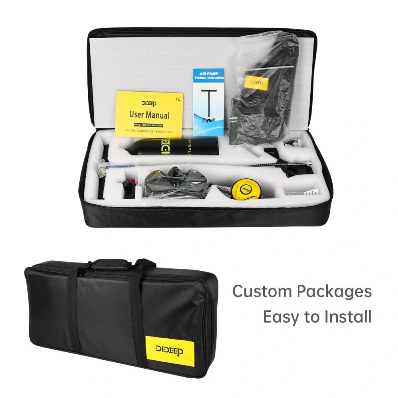 DIDEEP 1 litran kannettava sukellustankki sukellussetti sukelluslasit kantolaukku valinnainen kompressori
