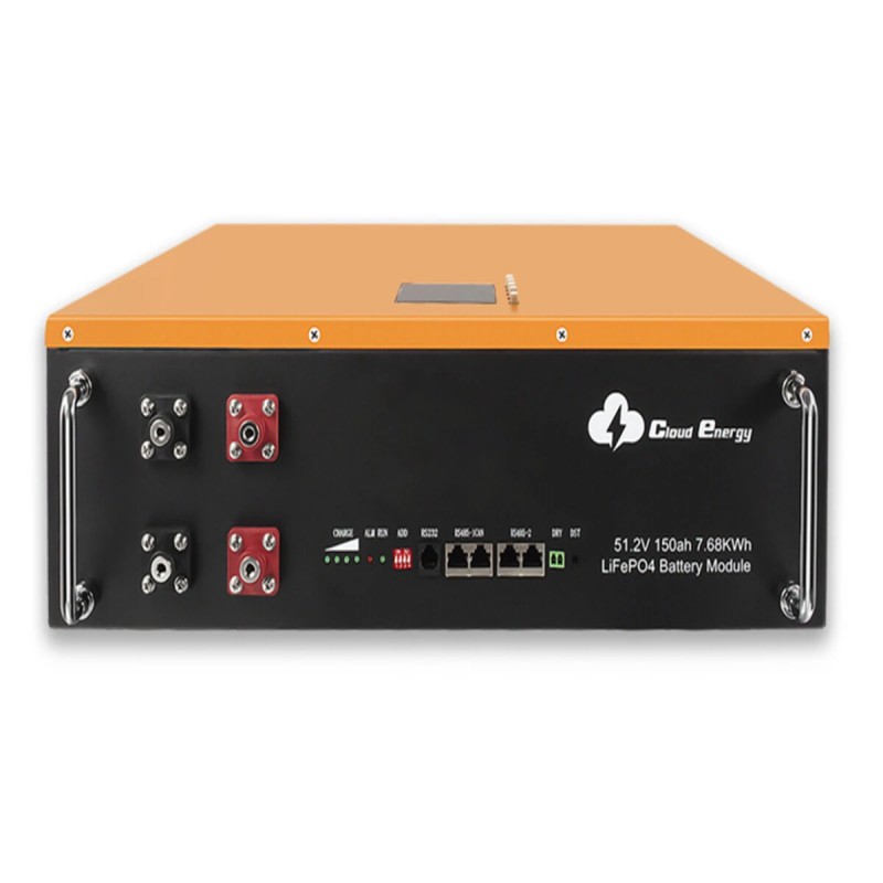 Cloudenergy 48V 150Ah LiFePO4 seinäasennettava akku CL48-150B 7,68 kWh yli 6000 sykliä kodin energiavarasto