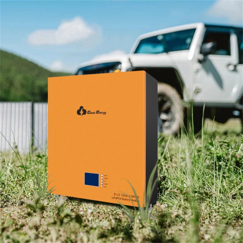Cloudenergy 48V 150Ah LiFePO4 seinäasennettava akku CL48-150B 7,68 kWh yli 6000 sykliä kodin energiavarasto
