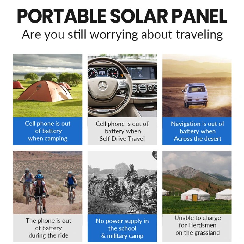 Anvolan joustava taitettava aurinkopaneeli 100 W 18 V kannettava laturi puhelimille ja kannettaville