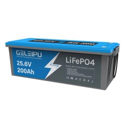 GELEIPU 25,6V 200Ah LiFePO4 akku 5120Wh sisäänrakennettu 100A BMS sopii perämoottoriin ja aurinkojärjestelmään