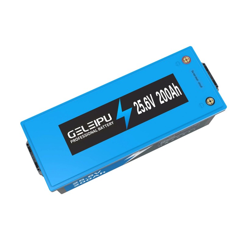GELEIPU 25,6V 200Ah LiFePO4 akku 5120Wh sisäänrakennettu 100A BMS sopii perämoottoriin ja aurinkojärjestelmään