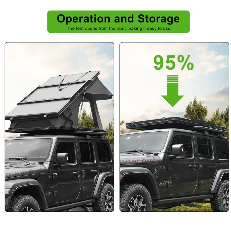 Kailop adventure 2.0 takana avautuva alumiinikovakuori kattoteltta säänkestävä kahden hengen