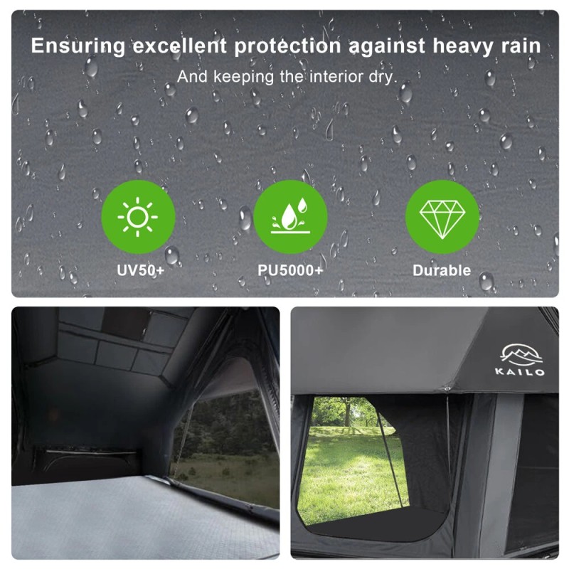 Kailop adventure 2.0 takana avautuva alumiinikovakuori kattoteltta säänkestävä kahden hengen