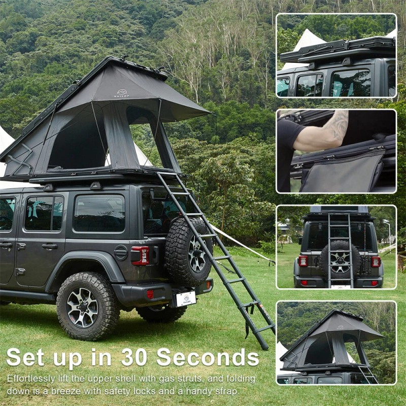Kailop adventure 2.0 takana avautuva alumiinikovakuori kattoteltta säänkestävä kahden hengen