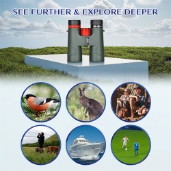 AOMEKIE AO3085 10x42 ED-linssikiikarit BAK4-prisma vesitiiviit aikuisille ja lapsille