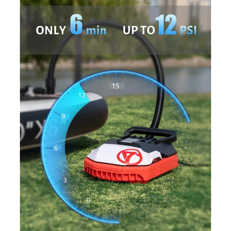 WaveRite 20PSI korkeapaineinen sähköpumppu sup-laudalle täyttö ja tyhjennys 12 V:n autoliittimella