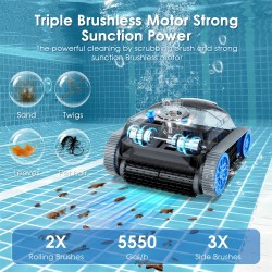 NIXBOT QP5 johdoton robottiallasimuri seinien puhdistus älynavigaatiolla maahan upotettuihin ja maanpäällisiin altaisiin