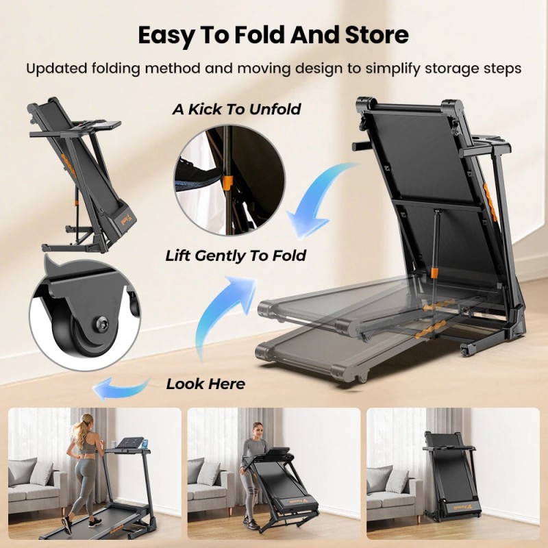 Formill FT61 taittuva juoksumatto 3,0 hv ultrahiljainen 15% kaltevuus 13,5 km/h 135 kg kantavuus