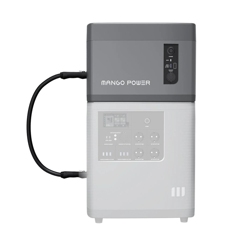 Mango Power E lisäakku laajentaa 3,5kWh:sta 7kWh:iin 3kW ulostulo 18 porttia