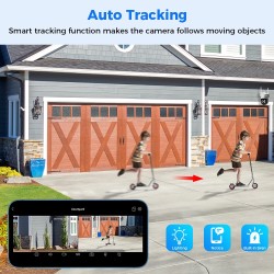 Hiseeu 6MP 4K ulkokamera panorointi ja kallistus kahdella linssillä tekoäly ihmistunnistus