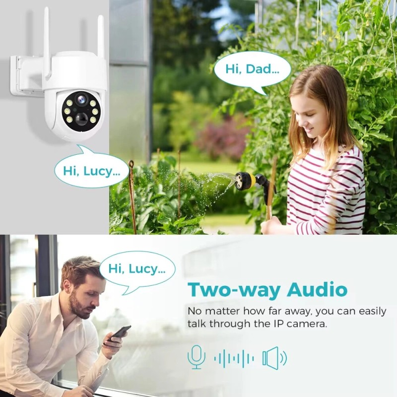 Hiseeu WTD714 4MP wifi aurinkokamera 2K ulkokamera langaton valvontakamera PIR-liiketunnistus PTZ pimeänäkö iCSee-sovellus