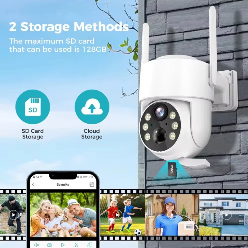 Hiseeu WTD714 4MP wifi aurinkokamera 2K ulkokamera langaton valvontakamera PIR-liiketunnistus PTZ pimeänäkö iCSee-sovellus