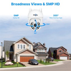 Hiseeu WK-4HD205 5MP langaton valvontajärjestelmä 4 kameraa IP66 vedenpitävä NVR Eseecloud-sovellus