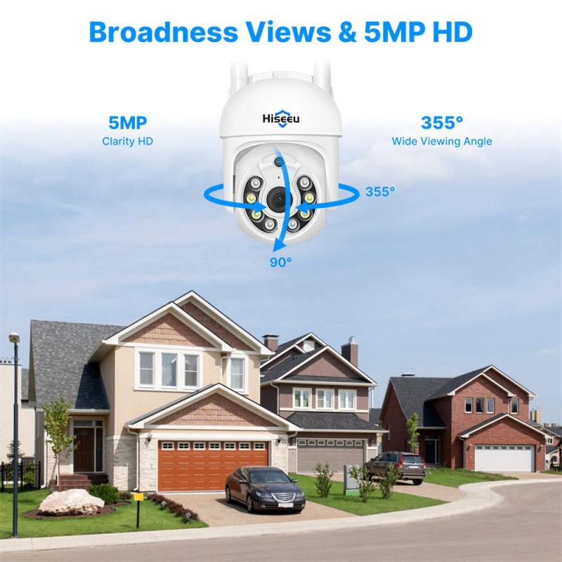 Hiseeu WK-4HD205 5MP langaton valvontajärjestelmä 4 kameraa IP66 vedenpitävä NVR Eseecloud-sovellus