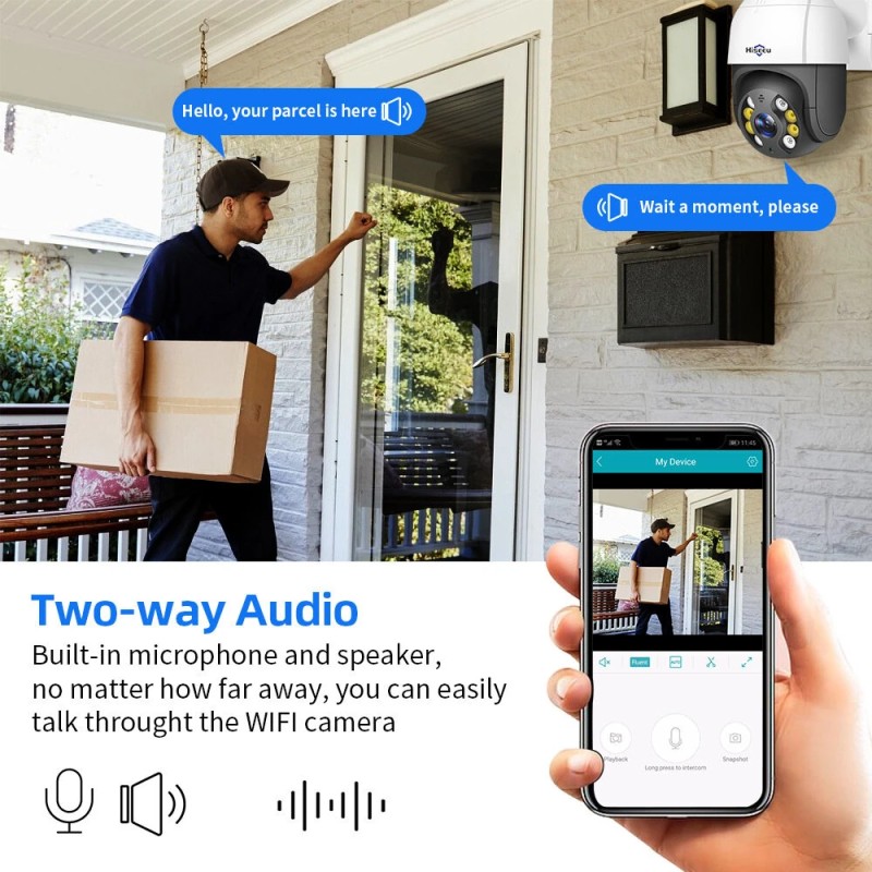 Hiseeu WHD812/WHD813 2MP/3MP PTZ langaton WiFi IP-valvontakamera 1080p 5x digitaalinen zoomaus iCSee-sovellus