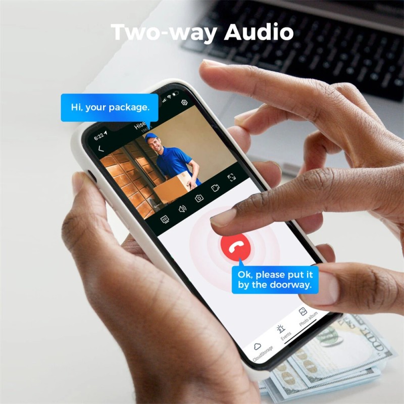 Hiseeu WK-4HBF03 3MP langaton IP-valvontajärjestelmä 4 kameraa IP66 vedenkestävä yönäkö liiketunnistus kaksisuuntainen ääni