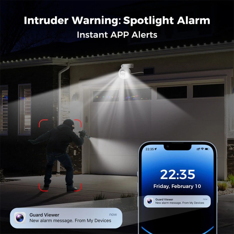 Hiseeu 4-kamerainen 5MP PoE-valvontapaketti tekoälyllä ihmisseuranta kaksisuuntainen ääni kohdevalo IP65 sisä- ja ulkokäyttö