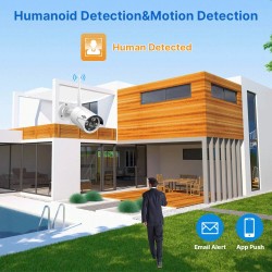 Hiseeu 4-kamerainen langaton valvontajärjestelmä 5MP IP66 NVR Eseecloud