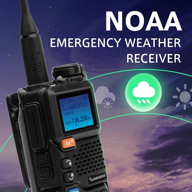 Quansheng UV-5R PLUS 5W ilmailuradio VHF UHF DTMF FM NOAA ladattava kahdensuuntainen radiopuhelin