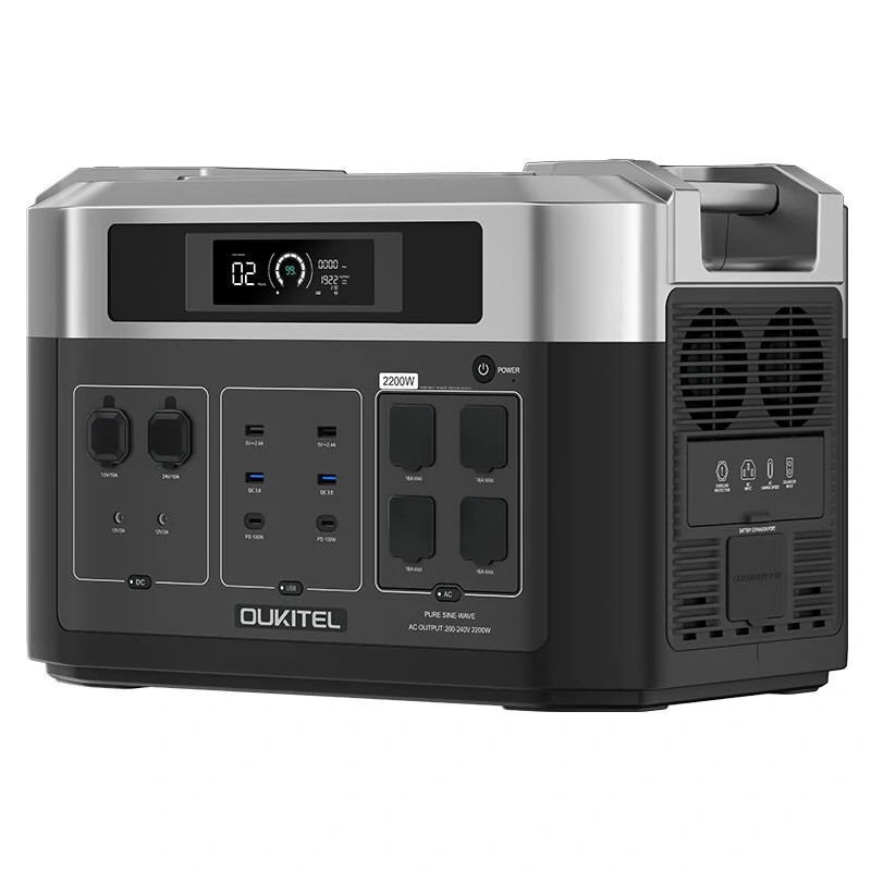 OUKITEL BP2000E kannettava virtalähde 2048Wh LiFePO4-akku 2200W UPS-toiminto aurinkolataus EU-pistoke