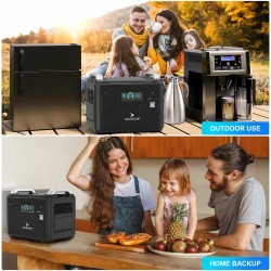 DOCROOUP 2000W kannettava aurinkovoimala LiFePO4 1997Wh varavirtalähde kotiin retkeilyyn hätätilanteisiin