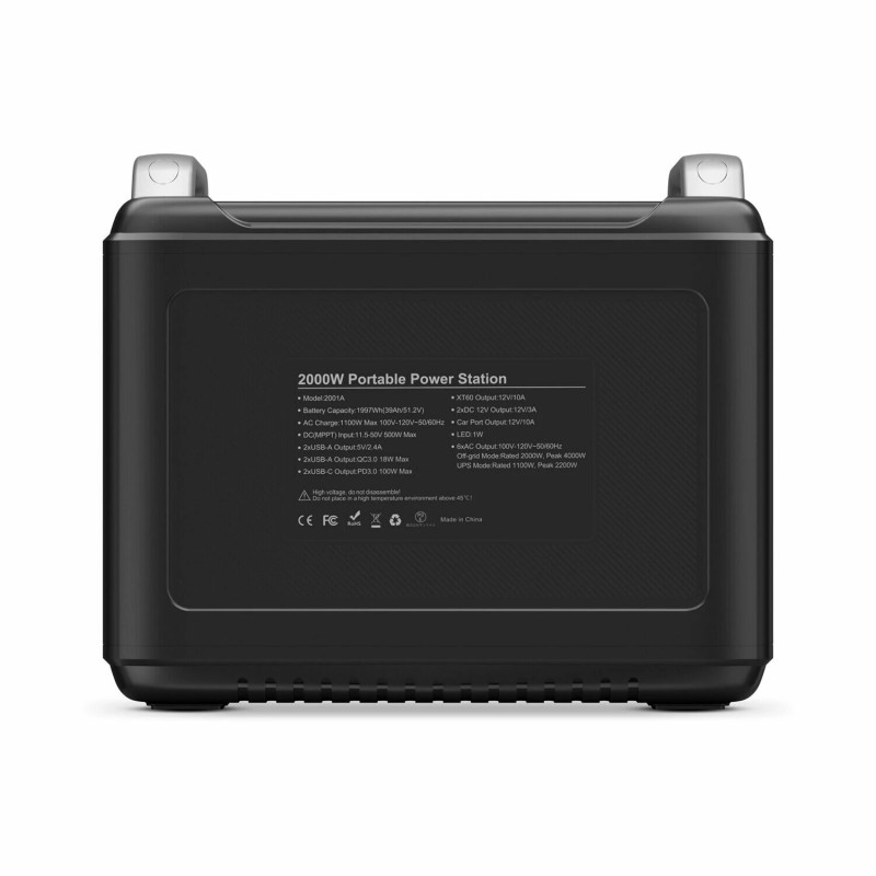 DOCROOUP 2000W kannettava aurinkovoimala LiFePO4 1997Wh varavirtalähde kotiin retkeilyyn hätätilanteisiin