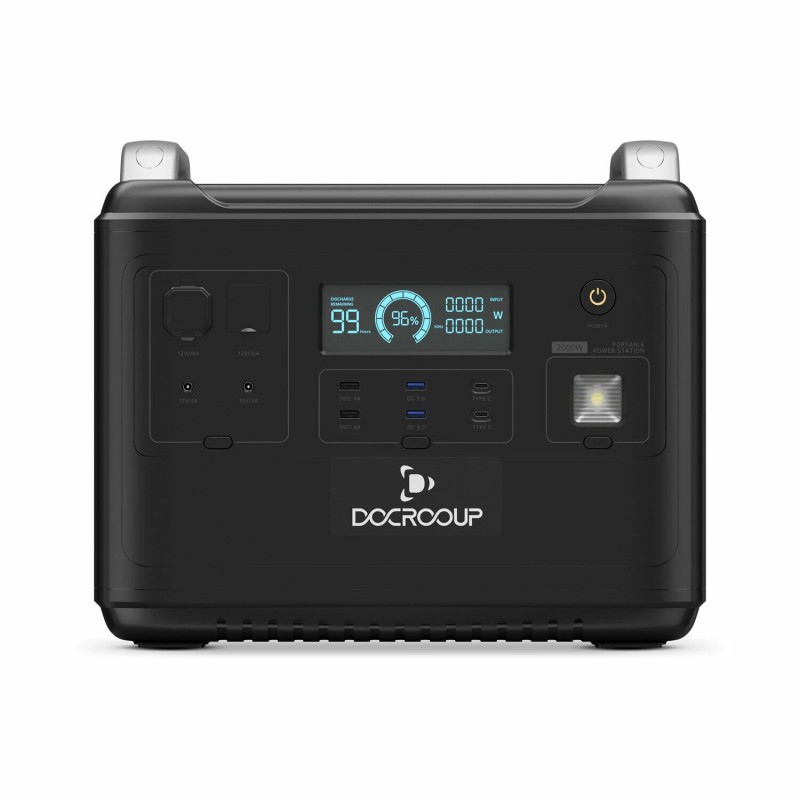 DOCROOUP 2000W kannettava aurinkovoimala LiFePO4 1997Wh varavirtalähde kotiin retkeilyyn hätätilanteisiin