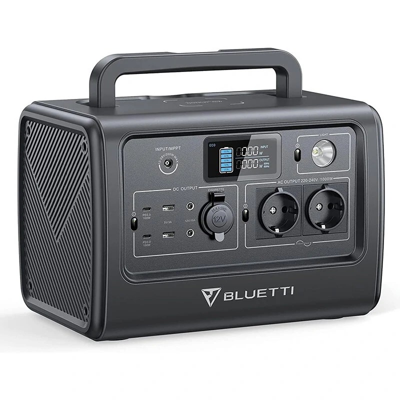 BLUETTI EB70 kannettava virtalähde 716Wh 1000W 32000mAh litiumrautafosfaatti aurinkogeneraattori matkailuun