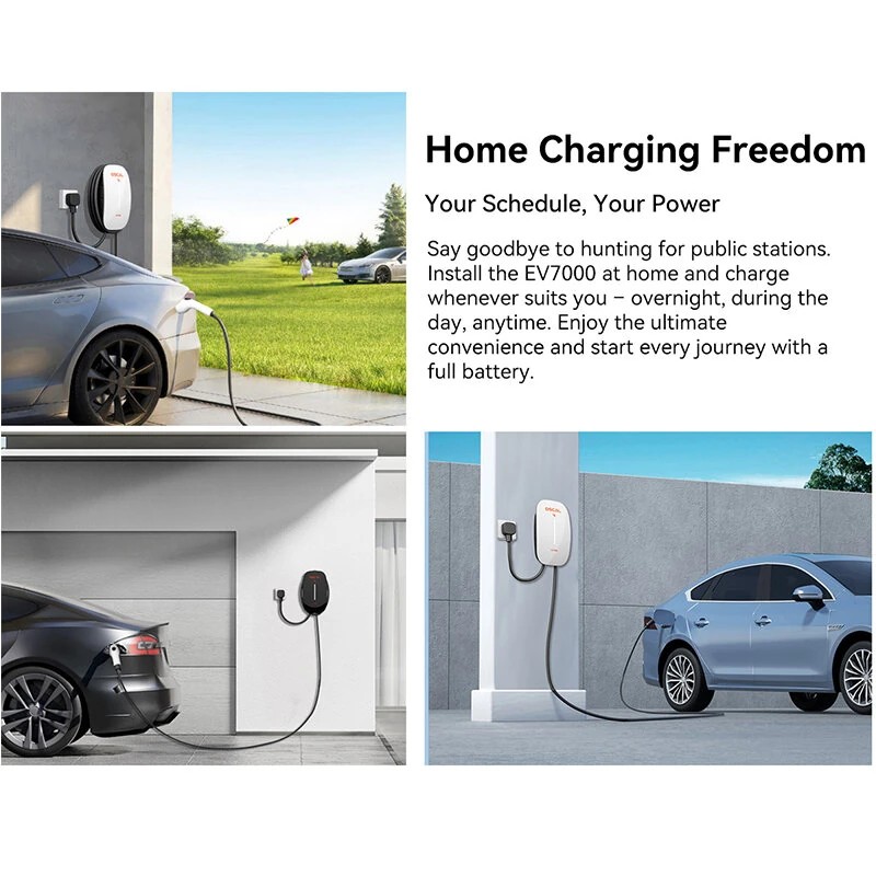 Blackview OSCAL EV7000 seinälle asennettava sähköauton 7 kW 32 A latausasema IP65 sovellusohjauksella