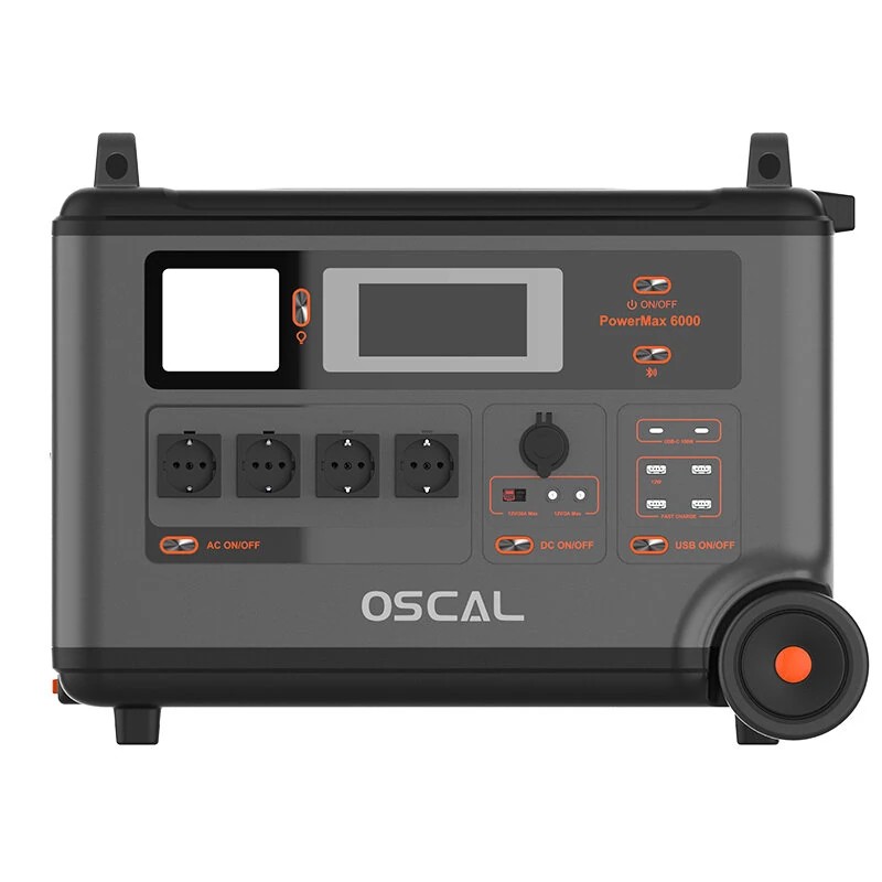 Blackview Oscal PowerMax6000 pyörällinen kestävä varavirtalähde LiFePO4-akku aurinkopaneelisarjalla neljätoista ulostuloa