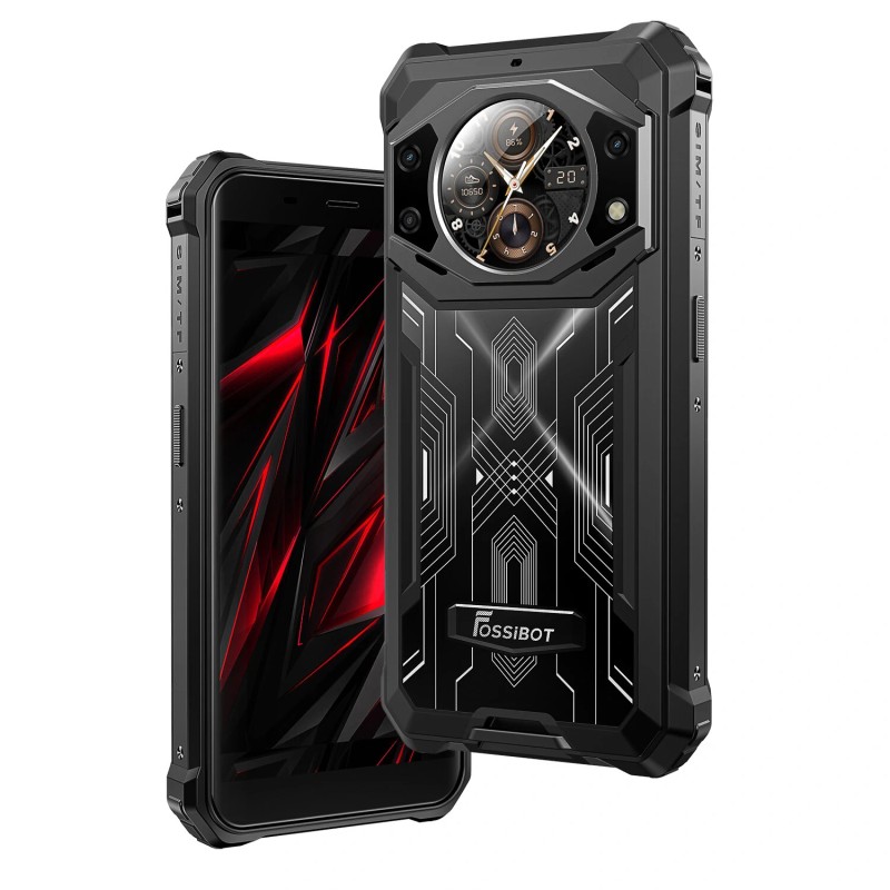 FOSSiBOT F101 Pro kestävä älypuhelin kaksoisnäytöllä 15 Gt muisti 128 Gt tallennustila 10600 mAh