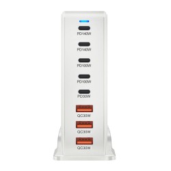 Bakeey YMX-600W 600W 8-porttinen nopea pöytälaturi 5 USB-C 3 USB-A