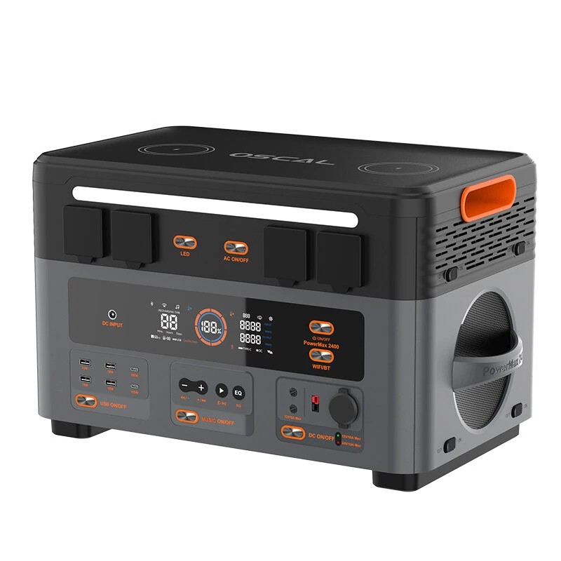 Blackview OSCAL PowerMax2400 kannettava varavirtalähde akkupaketti 1872Wh laajennettava kuusitoista lähtöä LiFePO4-akku