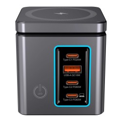 Blitzwolf BW-i113 105W monitoiminen pöytälaturi 6-porttinen langaton lataus LED-valo EU-pistoke