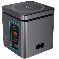 Blitzwolf BW-i113 105W monitoiminen pöytälaturi 6-porttinen langaton lataus LED-valo EU-pistoke