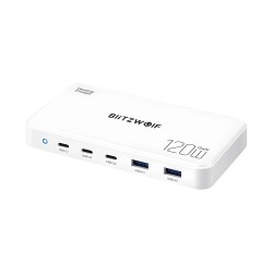 Blitzwolf BW-i100 120W 5-porttinen PD-lataustasema EU-pistokkeella 2 USB-A 3 USB-C