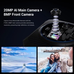 FOSSiBOT F105 kestävä älypuhelin 20 megapikselin kamera 12 Gt muisti 10300 mAh Android 14