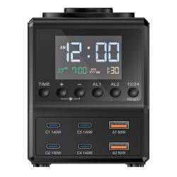 Blitzwolf BW-FW10 240W GaN 10-in-1 langaton lataustasema herätyskellolla