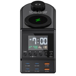 Blitzwolf BW-FW10 240W GaN 10-in-1 langaton lataustasema herätyskellolla