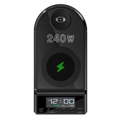 Blitzwolf BW-FW10 240W GaN 10-in-1 langaton lataustasema herätyskellolla