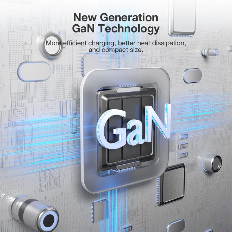 Blitzwolf BW-S30 175W 6-porttinen usb-pd työpöytälatausasema 4x usb-c 2x usb-a digitaalinäytöllä