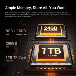 FOSSiBOT F112 Pro 5G kestävä älypuhelin 6,88-tuumainen 24 Gt 256 Gt 7150 mAh 50 MP-kamera