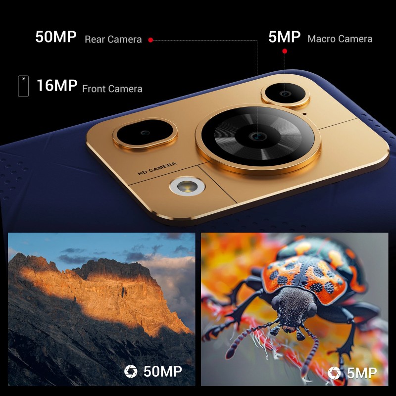 FOSSiBOT F112 Pro 5G kestävä älypuhelin 6,88-tuumainen 24 Gt 256 Gt 7150 mAh 50 MP-kamera