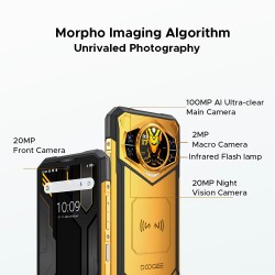 DOOGEE S200 X kestävä 5G-älypuhelin 32Gt/512Gt muistia 100MP-pääkamera 1,32 AMOLED-takanäyttö 10100mAh