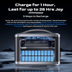 Blackview OSCAL PowerMax 700 kannettava varavirtakeskus 666 wattituntia 12 lähtöä lcd-näytöllä langaton lataus