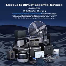 Blackview OSCAL PowerMax 700 kannettava varavirtakeskus 666 wattituntia 12 lähtöä lcd-näytöllä langaton lataus