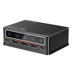 Blitzwolf BW-i9 110W 5-porttinen USB-C ja USB-A pöytälaturi digitaalinen näyttö