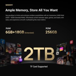 FOSSiBOT F109S kestävä kaksoisnäyttöinen Android 15 älypuhelin 24GB/256GB 10600mAh 50MP